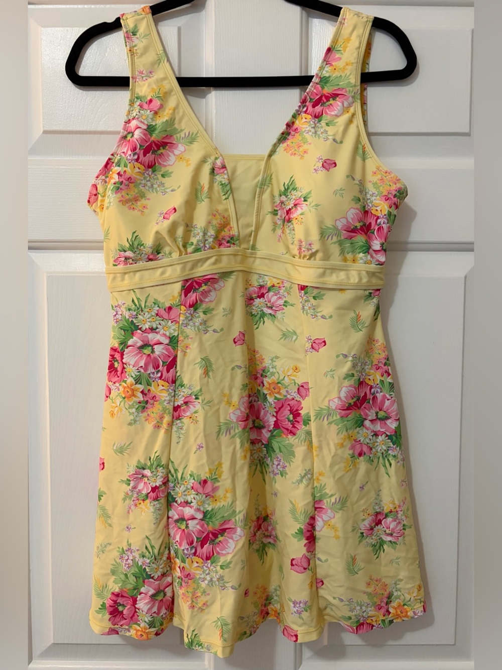 NWOT April Cornell Yellow Floral Skirted Swim Dress in Charming Camille